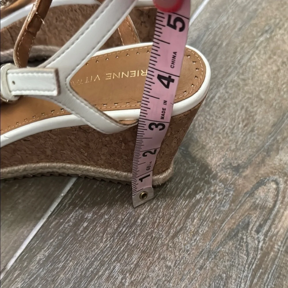 Adrienne Vittadini White and Brown Wedges with Comfort Design